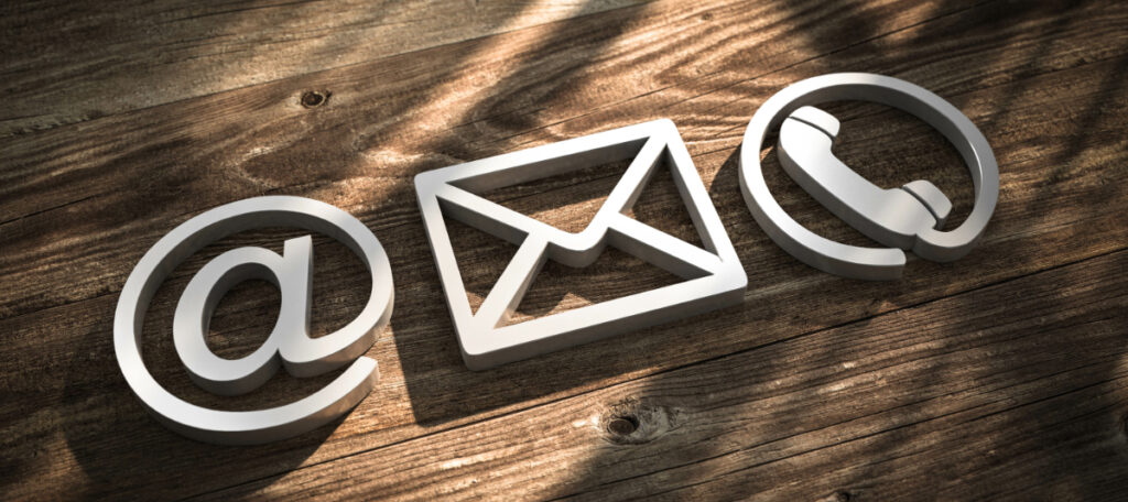 3D Illustration Kontakt Symbole metal